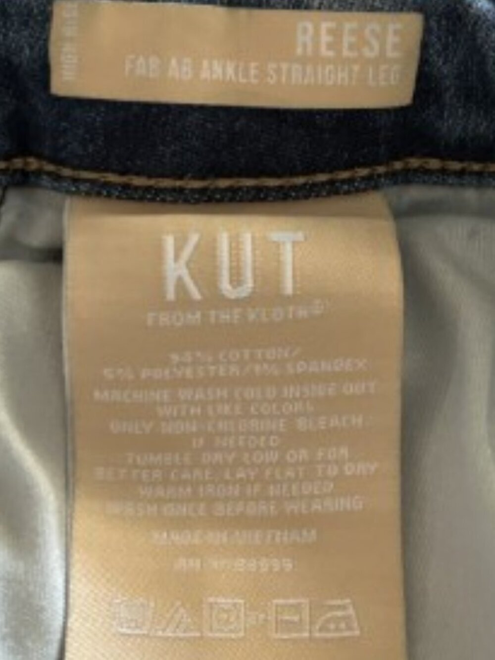 Kut from the Kloth Reese Fab Ab Ankle Straight Leg Jeans 16W - Picture 4 of 4